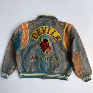 AVIREX Devils Original Leather Archive Varsity 1950s Collegiate Era